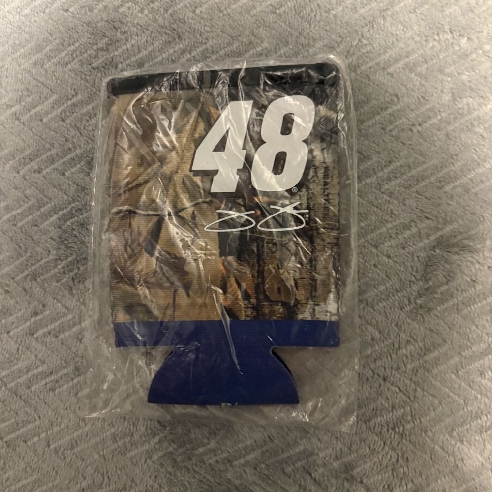 NASCAR Jimmie Johnson #48 Beer/Can Koozie Realtree Woods Camo